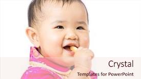  Presentation with biscuit - Colorful slide deck enhanced with chinese baby eating biscuit backdrop and a lemonade colored foreground