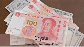  Presentation with medicina tradicional chinesa chinese herb - Presentation design with chinese banknote rmb and usd background and a  colored foreground