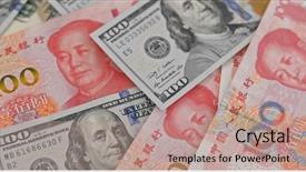  Presentation with food dimsum chinese in china - Slides featuring chinese banknote rmb and usd background and a  colored foreground