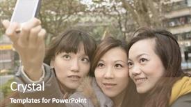  Presentation with movements of women in asia - Slide set enhanced with set small bagels on a white background background and a cream colored foreground