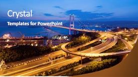  Presentation with hong kong - Audience pleasing presentation consisting of chinese beauty - beautiful panoramic night scenes backdrop and a teal colored foreground