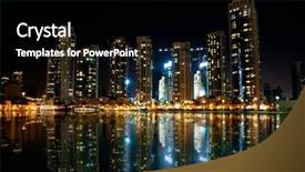  Presentation with night city - Slide deck having chinese beauty - colorful night view of city background and a  colored foreground