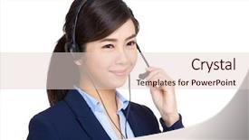  Presentation with customer service - Colorful slides enhanced with chinese beauty - customer service representative backdrop and a lemonade colored foreground