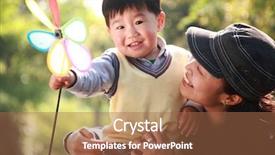  Presentation with chinese chinese - Theme with chinese boy and his mother background and a coral colored foreground