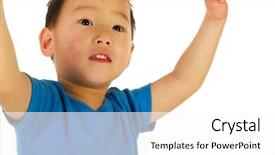  Presentation with handicap - Colorful slide deck enhanced with chinese boy with little handicap backdrop and a white colored foreground