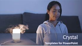  Presentation with chinese chinese - Cool new presentation design with chinese meditation - woman sitting at home backdrop and a ocean colored foreground