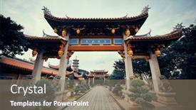  Presentation with chinese buddhism - Cool new presentation theme with chinese buddhism temple in singapore backdrop and a gray colored foreground