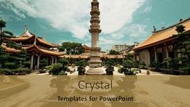  Presentation with chinese buddhism - Presentation with chinese buddhism temple in singapore background and a gold colored foreground