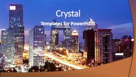 Presentation with cbd - Cool new theme with chinese building - beijing after sunset-night scene backdrop and a cobalt blue colored foreground