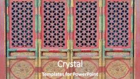  Presentation with forbidden city - Theme with chinese building - doorway in historical architecture background and a coral colored foreground