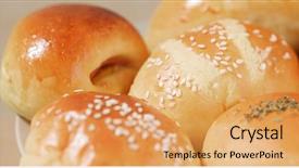  Presentation with bread of life - Cool new presentation theme with chinese bun - delicious of bread backdrop and a yellow colored foreground