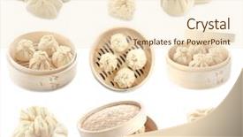  Presentation with chinese chinese - PPT theme with chinese bun - set with tasty baozi background and a cream colored foreground