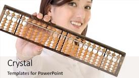  Presentation with chinese-traditional - Colorful theme enhanced with chinese business woman holding traditional backdrop and a lemonade colored foreground