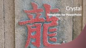  Presentation with chinese dragon - Beautiful presentation featuring chinese calligraphy for the dragon backdrop and a gray colored foreground