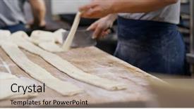  Presentation with master chef - Theme with chinese chef master making bread background and a  colored foreground