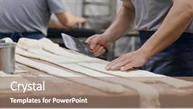  Presentation with master chef - Theme with chinese chef master making bread background and a  colored foreground