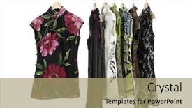  Presentation with chinese chinese - Slides consisting of chinese cheongsam on wooden hangers background and a mint green colored foreground