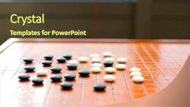  Presentation with chess board - Cool new PPT layouts with chinese chess - black and white stones backdrop and a tawny brown colored foreground