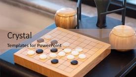  Presentation with boar - PPT layouts featuring chinese chess - closeup view of stones background and a coral colored foreground