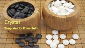  Presentation with game - Amazing PPT layouts having chinese chess - game go backdrop and a tawny brown colored foreground