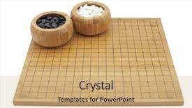  Presentation with teachnology and brain white - Audience pleasing PPT layouts consisting of chinese chess - go boardgame isolated on white backdrop and a coral colored foreground