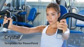  Presentation with asian fitness elderly - Amazing presentation theme having chinese chess - gym workout asian woman focused backdrop and a light blue colored foreground