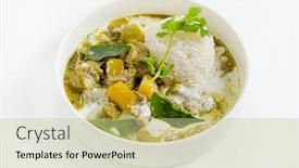  Presentation with chicken curry - Presentation design consisting of chinese-chicken-curry-s-served background and a soft green colored foreground
