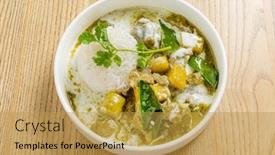  Presentation with chicken curry - Slides having chinese-chicken-curry-s-served background and a yellow colored foreground