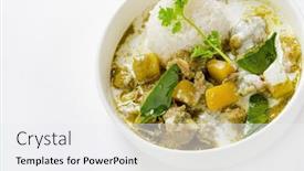  Presentation with chicken curry - Slide set with chinese-chicken-curry-s-served background and a white colored foreground