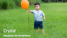  Presentation with chess in play - Slides enhanced with chinese children - little boy play balloon background and a tawny brown colored foreground