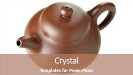  Presentation with teapot - Amazing PPT theme having chinese clay teapot isolated over the white background backdrop and a coral colored foreground