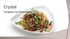  Presentation with crystal - Presentation theme featuring chinese cuisine - crystal noodles background and a white colored foreground