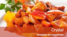  Presentation with pineapple - Slides enhanced with chinese cuisine - pork with pineapple background and a crimson colored foreground