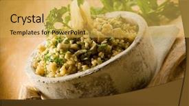  Presentation with healthy food college - Cool new presentation design with chinese cuisine - risotto with ginger and parsley backdrop and a yellow colored foreground