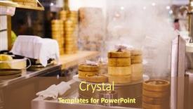  Presentation with dim sum - Cool new slide deck with chinese-cuisine-dim-sum backdrop and a red colored foreground