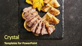  Presentation with chinese food - Beautiful PPT layouts featuring chinese cuisine food - peking duck backdrop and a tawny brown colored foreground