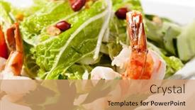  Presentation with shrimps - Theme enhanced with chinese cuisine - tiger shrimps salad background and a coral colored foreground