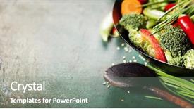  Presentation with cooking chinese noodles - PPT layouts featuring chinese cuisine wok cooking vegetables background and a gray colored foreground