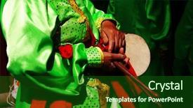  Presentation with cultural - Theme featuring chinese cultural show background and a forest green colored foreground