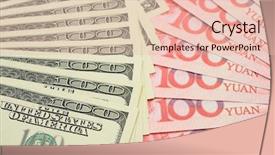  Presentation with china - Amazing theme having chinese currency - closeup of fanned us dollar backdrop and a lemonade colored foreground