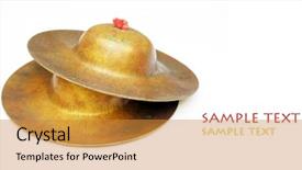  Presentation with medicina tradicional chinesa chinese herb - Presentation theme enhanced with chinese cymbals against white background background and a gold colored foreground