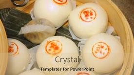  Presentation with dim sum - Amazing theme having chinese-dim-sum-dumplings backdrop and a lemonade colored foreground