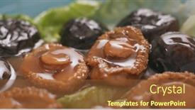  Presentation with abalone - Cool new slide set with chinese dish for lunar new year dried abalone with sauce backdrop and a tawny brown colored foreground