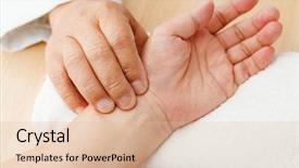  Presentation with pulse - PPT layouts consisting of chinese doctor diagnose pulse background and a lemonade colored foreground