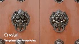  Presentation with chinese dragon - Beautiful presentation theme featuring chinese door backdrop and a red colored foreground