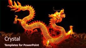  Presentation with lantern chinese - Colorful slides enhanced with chinese dragon lantern over black backdrop and a wine colored foreground