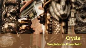  Presentation with incense - Colorful PPT theme enhanced with chinese dragon on traditional incense burner in golden color backdrop and a tawny brown colored foreground