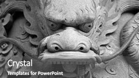  Presentation with chinese dragon - PPT layouts having chinese dragon statue in temple background and a dark gray colored foreground