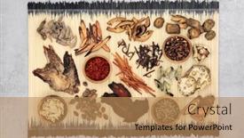  Presentation with holistic - Audience pleasing slide deck consisting of chinese-dried-herbs-used backdrop and a coral colored foreground