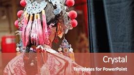  Presentation with opera - Theme consisting of chinese dummy opera looking background and a coral colored foreground